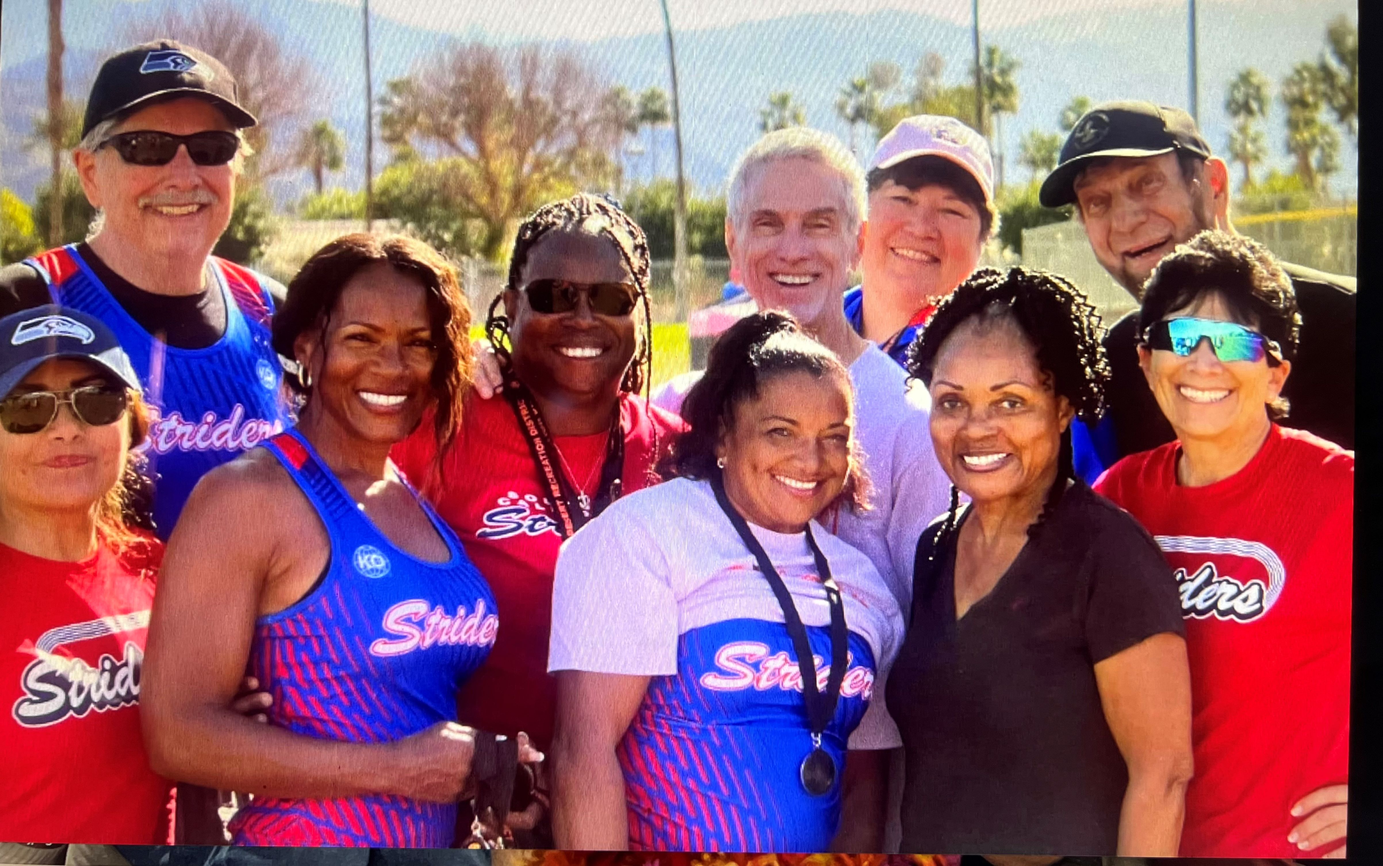 Striders began the 2024 outdoor track and field season at the Palm Desert Senior Games